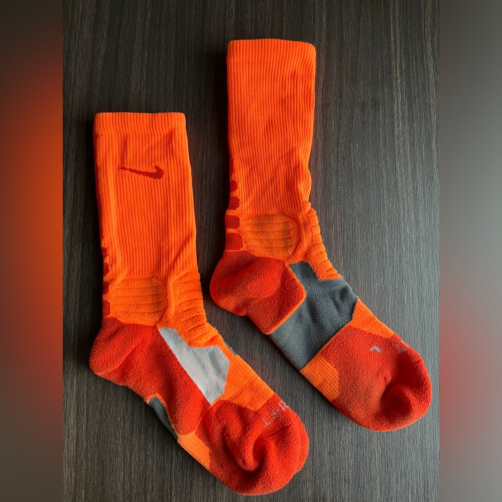 Orange & Crimson Nike Hyper Elite Cushioned Crew Socks